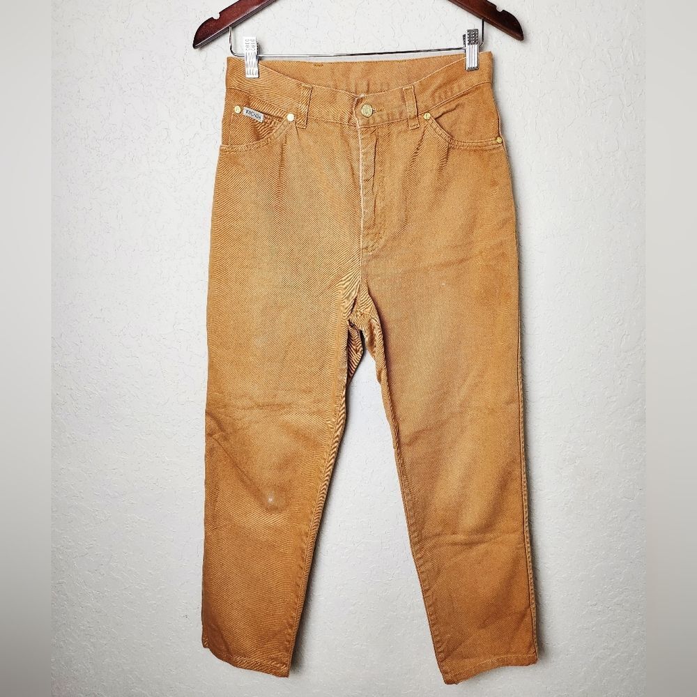 Escada Margaretha Ley Straight Leg Denim Jean Womens Caramel Size 40IT